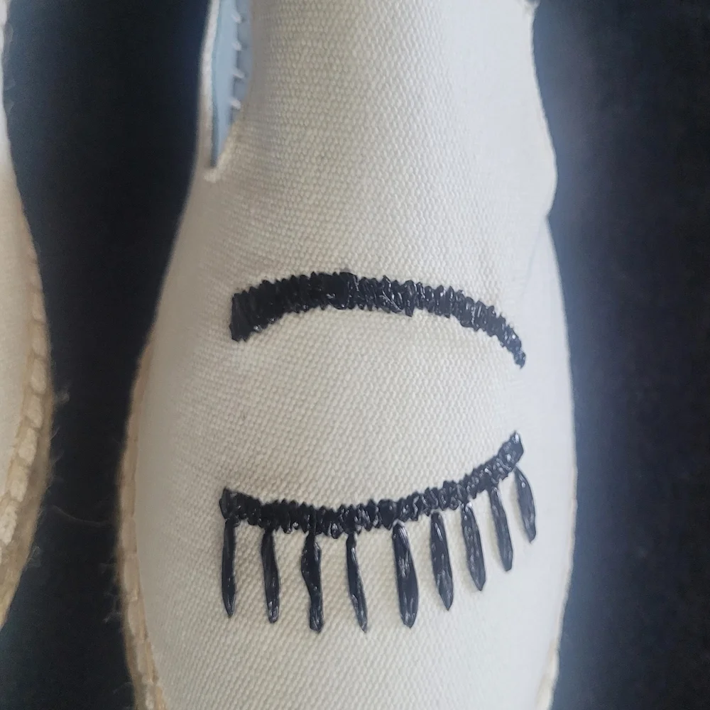 Chiara Ferragni Cream and Black‎ Espadrilles. Sz 40. New In Box